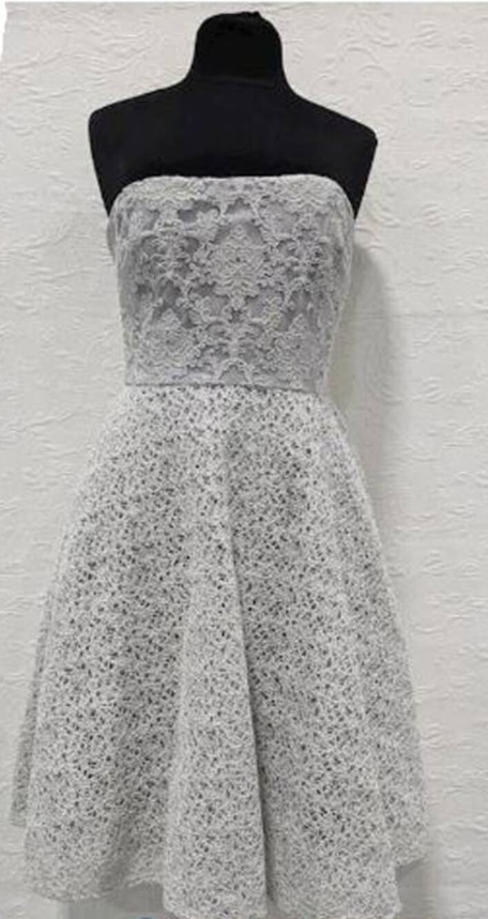 Badgley Mischka Strapless Mini Dress Size: M | US 8 Wedding / Prom/Baby doll